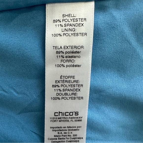 Chico's‎ Faux Suede Perforated Drape Jacket Size Large Blue NWT - Picture 11 of 11